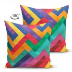 - Suet-K-2040-1 - Realhomes  Renkli Geometrik Desenli Çift Taraflı Dijital Baskılı Süet Yastık Kırlent Kılıfı Realhomes