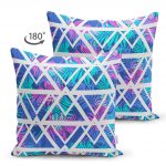 - Suet-K-2043-1 - Realhomes  Palmiye Zigzag Desenli Çift Taraflı Dijital Baskılı Süet Yastık Kırlent Kılıfı Realhomes