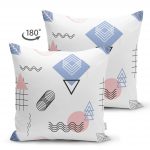 - Suet-K-2046-1 - Realhomes  Renkli Geometrik Şekiller Çift Taraflı Dijital Baskılı Süet Yastık Kırlent Kılıfı Realhomes