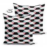 - Suet-K-2048-1 - Realhomes  Realhomes Çift Taraflı Geometrik Şekilli Dekoratif Süet Yastık Kırlent Kılıfı Realhomes