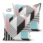 - Suet-K-2049-1 - Realhomes  Modern Geometrik Şekilli Çift Taraflı Dijital Baskılı Süet Yastık Kırlent Kılıfı Realhomes