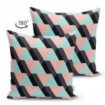 - Suet-K-2059-1 - Realhomes  Üçgen Motifli Modern Çift Taraflı Dijital Baskılı Süet Yastık Kırlent Kılıfı Realhomes