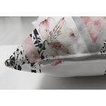 - Suet-K-2061-2 - Realhomes  Geometrik Desenli Çiçekli Çift Taraflı Dijital Baskılı Süet Yastık Kırlent Kılıfı Realhomes