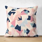 - Suet-K-2063 - Realhomes  Renkli Geometrik Desenli Çift Taraflı Modern Süet Yastık Kırlent Kılıfı Realhomes