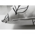 - Suet-K-2070-2 - Realhomes  Çift Taraflı Siyah Beyaz Yaprak Motifli Modern Süet Yastık Kırlent Kılıfı Realhomes