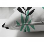 - Suet-K-2077-2 - Realhomes  Renkli Yaprak Motifli Çift Taraflı Dijital Baskılı Modern Süet Yastık Kırlent Kılıfı Realhomes