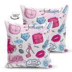 - Suet-K-2087-1 - Realhomes  Fashion Aksesuar Desenli Çift Taraflı Dijital Baskılı Süet Yastık Kırlent Kılıfı Realhomes