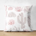 - Suet-K-2090 - Realhomes Çift Taraflı Çöl Bitkisi Desenli Dijital Baskılı Süet Yastık Kırlent Kılıfı Realhomes