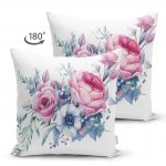 - Suet-K-2093-1 - Realhomes Realhomes Çift Taraflı Özel Tasarım Çiçek Desenli Dijital Baskılı Süet Kırlent Kılıfı Realhomes