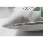 - Suet-K-2097-2 - Realhomes  Çift Taraflı Save The Date Çiçek Desenli Dijital Baskılı Dekoratif Süet Yastık Kılıfı Realhomes