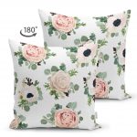 - Suet-K-2098-1 - Realhomes  Çift Taraflı Özel Tasarım Çiçek Temalı Dijital Baskılı Dekoratif Süet Kırlent Kılıfı Realhomes