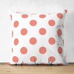 - Suet-K-2156 - Realhomes Çift Taraflı Yavru Ağzı Puantiyeli Dijital Baskılı Dekoratif Süet Yastık Kılıfı Realhomes