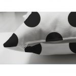 - Suet-K-2158-2 - Realhomes  Çift Taraflı Siyah Puantiyeli Dijital Baskılı Modern Süet Yastık Kırlent Kılıfı Realhomes