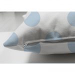 Çift Taraflı Mavi Puantiyeli Dijital Baskılı Dekoratif Süet Kırlent Kılıfı Realhomes