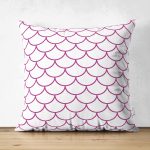 - Suet-K-2168 - Realhomes Çift Taraflı Mor Geometrik Desenli Dijital Baskılı Dekoratif Süet Yastık Kılıfı Realhomes