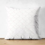 - Suet-K-2171 - Realhomes  Çift Taraflı Pembe Geometrik Desenli Dijital Baskılı Dekoratif Süet Yastık Kılıfı Realhomes