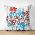 - Suet-K-218 - Realhomes Çift Taraflı Merry Christmas Dijital Baskılı Modern Süet Yastık Kırlent Kılıfı Realhomes