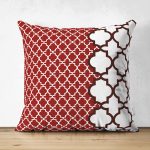 - Suet-K-2186 - Realhomes  Çift Taraflı Modern Geometrik Desenli Dijital Baskılı Süet Yastık Kırlent Kılıfı Realhomes