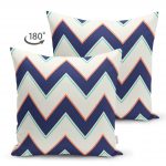 - Suet-K-2196-1 - Realhomes Çift Taraflı Renkli Zigzag Desenli Dijital Baskılı Dekoratif Süet Kırlent Kılıfı Realhomes