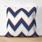 - Suet-K-2196 - Realhomes Çift Taraflı Renkli Zigzag Desenli Dijital Baskılı Dekoratif Süet Kırlent Kılıfı Realhomes