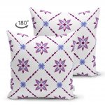 - Suet-K-2201-1 - Realhomes  Çift Taraflı Modern Çiçek Temalı Dijital Baskılı Dekoratif Süet Kırlent Kılıfı Realhomes