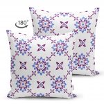 - Suet-K-2203-1 - Realhomes  Çift Taraflı Çiçek Motifli Dijital Baskılı Dekoratif Süet Yastık Kırlent Kılıfı Realhomes