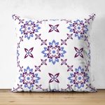 - Suet-K-2203 - Realhomes  Çift Taraflı Çiçek Motifli Dijital Baskılı Dekoratif Süet Yastık Kırlent Kılıfı Realhomes