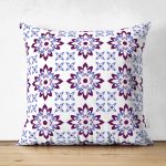 - Suet-K-2205 - Realhomes  Çift Taraflı Modern Çiçek Resimli Dijital Baskılı Dekoratif Süet Yastık Kılıfı Realhomes