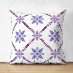 - Suet-K-2207 - Realhomes  Renkli Çiçek Desenli Çift Taraflı Dijital Baskılı Dekoratif Süet Yastık Kılıfı Realhomes