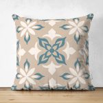 - Suet-K-2215 - Realhomes  Vizon Zeminli Özel Tasarım Çift Taraflı Dijital Baskılı Dekoratif Süet Yastık Kılıfı Realhomes