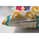 - Suet-K-2227-2 - Realhomes  Krem Zeminli Geometrik Çift Taraflı Dijital Baskılı Süet Yastık Kırlent Kılıfı Realhomes