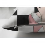 - Suet-K-2229-2 - Realhomes Damalı Fashion Girl Çift Taraflı Dijital Baskılı Modern Süet Yastık Kılıfı Realhomes