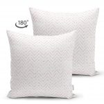 - Suet-K-2235-1 - Realhomes  Fuşya Renkli Zigzag Desenli Çift Taraflı Dijital Baskılı Modern Süet Kırlent Kılıfı Realhomes