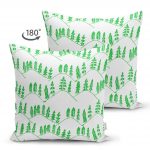 - Suet-K-2239-1 - Realhomes  Modern Ağaç Temalı Çift Taraflı Dijital Baskılı Dekoratif Süet Kırlent Kılıfı Realhomes