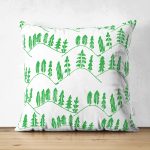 - Suet-K-2239 - Realhomes  Modern Ağaç Temalı Çift Taraflı Dijital Baskılı Dekoratif Süet Kırlent Kılıfı Realhomes