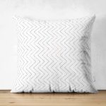 - Suet-K-2240 - Realhomes Renkli Zigzag Resimli Çift Taraflı Dijital Baskılı Dekoratif Süet Kırlent Kılıfı Realhomes