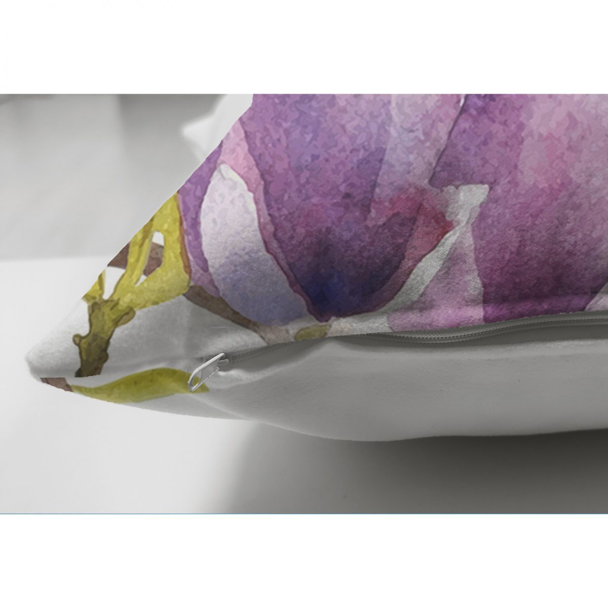 Sulu Boya Çiçek Desenli Çift Taraflı Dijital Baskılı Modern Süet Yastık Kılıfı Realhomes