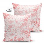 - Suet-K-2242-1 - Realhomes Pembe Yaprak Temalı Çift Taraflı Dijital Baskılı Süet Yastık Kırlent Kılıfı Realhomes