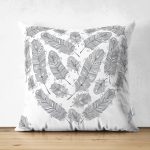 - Suet-K-2249 - Realhomes  Tüy Desen Kalp Motifli Çift Taraflı Dijital Baskılı Dekoratif Süet Kırlent Kılıfı Realhomes