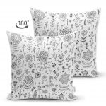 - Suet-K-2251-1 - Realhomes  Modern Çiçek Motifli Çift Taraflı Dijital Baskılı Dekoratif Süet Yastık Kılıfı Realhomes