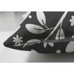 - Suet-K-2252-2 - Realhomes  Füme Zeminli Çiçek Desenli Çift Taraflı Dijital Baskılı Modern Süet Kırlent Kılıfı Realhomes