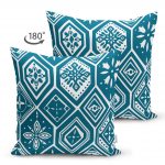 - Suet-K-2255-1 - Realhomes  Özel Tasarım Geometrik Motifli Çift Taraflı Dijital Baskılı Süet Kırlent Kılıfı Realhomes