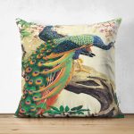 Tavuz Kuşu Çift Taraflı Dijital Baskılı Dekoratif Süet Yastık Kırlent Kılıfı Realhomes