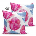 - Suet-K-2262-1 - Realhomes  Sulu Boya Lale Temalı Çift Taraflı Dekoratif Kırlent Süet Yastık Kılıfı Realhomes