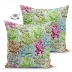 - Suet-K-2266-1 - Realhomes  Zambak Temalı Çift Taraflı Dijital Baskılı Dekoratif Süet Kırlent Kılıfı Realhomes