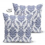 - Suet-K-2268-1 - Realhomes  Modern Damask Temalı Çift Taraflı Dijital Baskılı Dekoratif Süet Kırlent Kılıfı Realhomes