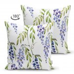 - Suet-K-2269-1 - Realhomes  Modern Sümbül Desenli Çift Taraflı Dijital Baskılı Dekoratif Süet Yastık Kılıfı Realhomes
