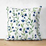 - Suet-K-2270 - Realhomes  Özel Tasarım Çiçek Desenli Çift Taraflı Dijital Baskılı Modern Süet Yastık Kılıfı Realhomes