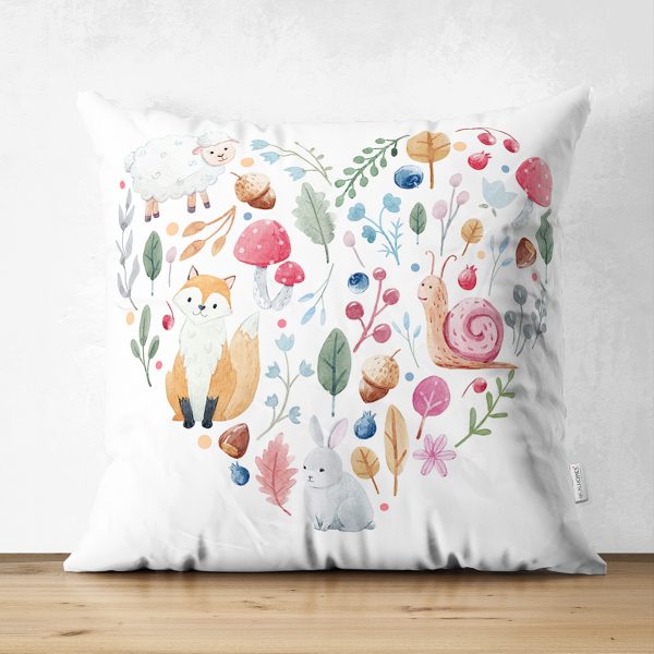 - Suet-K-2271 - Realhomes  Modern Yaprak Motifli Çift Taraflı Dijital Baskılı Dekoratif Süet Yastık Kılıfı Realhomes