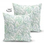 - Suet-K-2272-1 - Realhomes  Modern Yaprak Motifli Çift Taraflı Dijital Baskılı Dekoratif Süet Yastık Kılıfı Realhomes